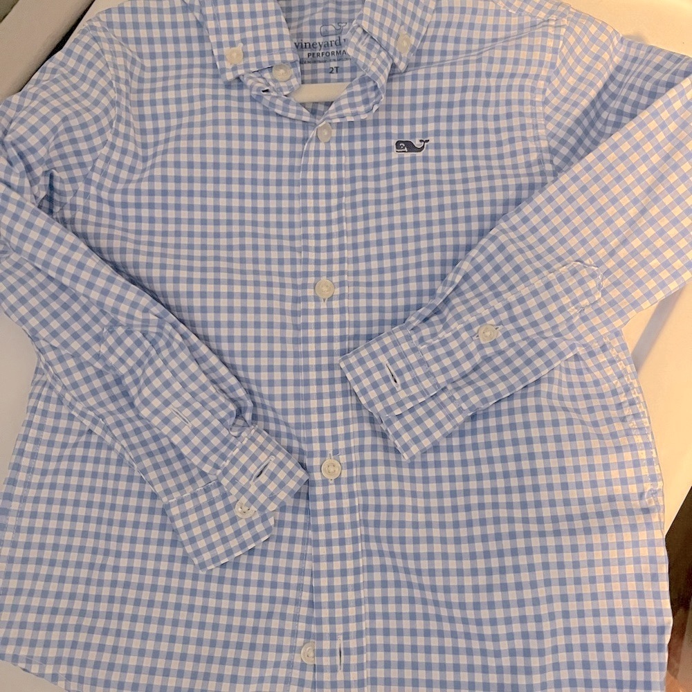 Vineyard Vines Blue Checkered 2t Shirt